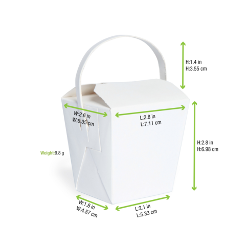 Mini boîte carré blanc avec anse 950ml   H70mm