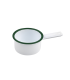 Enamel Mini Casserole Blanche Avec Bord Vert 200Ml X 12Pcs