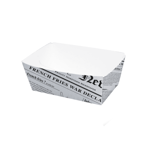 Barquette en carton décor journal 750ml   H40mm