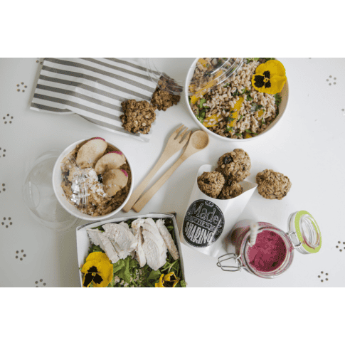 Pot "Deli" rond en carton kraft  114x98mm H52mm
