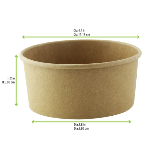 Pot "Deli" rond en carton kraft  114x98mm H52mm