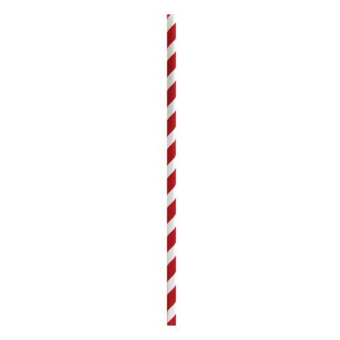 Chalumeau papier cocktail rouge/blanc  6mm  H145mm