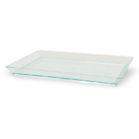 Elément de plateau réutilisable plastique vert transparent "Klarity" 18 x 13 cm