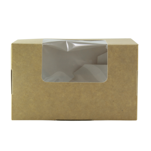 Boîte sandwich carton brun fenêtre PLA    H72mm