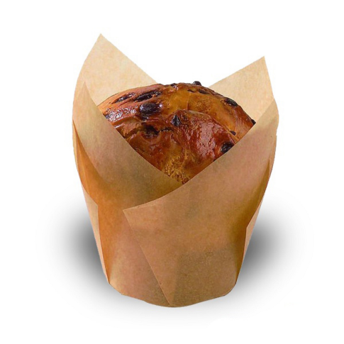 Caissette de cuisson forme tulipe en papier brun siliconé  50mm  H90mm