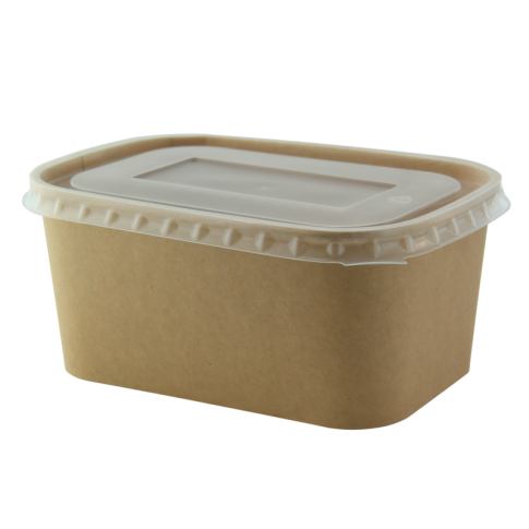 Saladier rectangulaire en kraft lamine pp 850ml 184mm  H76mm
