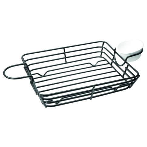 Panier Rectangle Avec Porte Ramequins Integres 310X180X60Mm - X6 Pcs