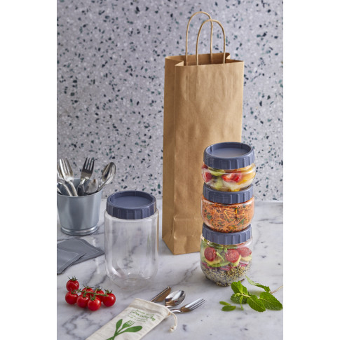 Bokolock 430 Ml Pet Avec Couvercle Gris 100X70Mm - X36Pcs