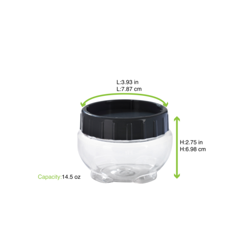 Bokolock 430 Ml Pet Avec Couvercle Gris 100X70Mm - X36Pcs