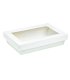 Boite "Kray" rectangulaire carton blanc avec couvercle à fenêtre  225x155mm H50mm 1500ml