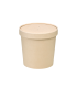 Pot carton fibre de bambou chaud et froid avec couvercle 490ml 97mm  H110mm