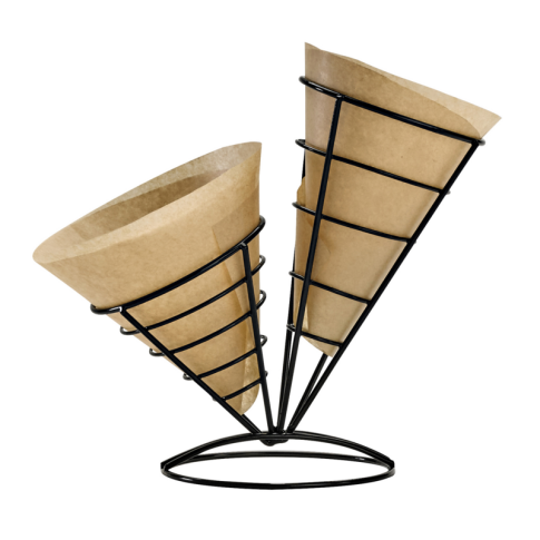 Double Porte Cone En Metal Noir 267X241  Mm X 6 Pieces