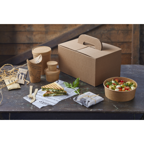 Saladier rond en carton kraft "Buckaty"