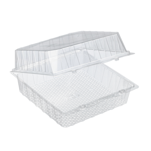 Boite blister plastique transparente avec couvercle charnière 22 x 22 x 10 cm