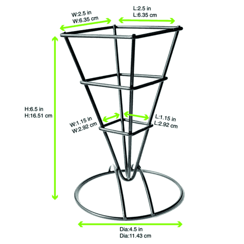 Cone En Metal Noir Carre 66X66 H 170 Mm X6 Pcs