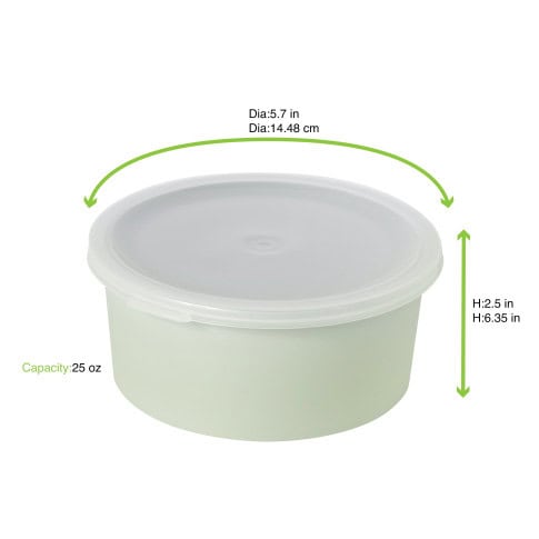 "Phoenix" Bol RÃ©employable RecyclÃ© Vert D'Eau Diam145Mm H64Mm 750Ml/25Oz X24Pcs (4X6Pcs)