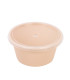 Bol Reemp pp beige avec  couvercle transparent 300ml 120mm  H30mm