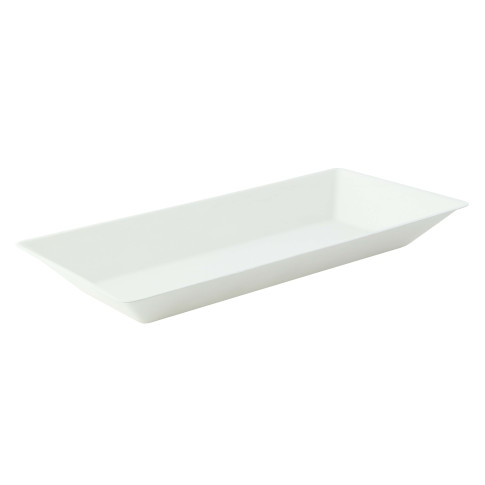 Assiette rectangulaire blanche en pulpe   260x130mm H28mm 500ml