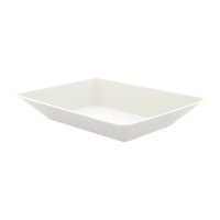 Assiette rectangulaire blanche en pulpe "Eco-Design"  170x130mm H28mm 450ml