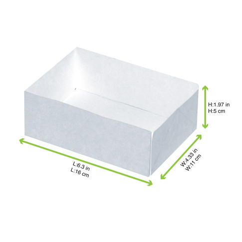 Boîte pâtissière carton blanc sans couvercle    H50mm