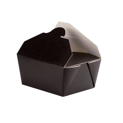 Boîte repas carton noir 1500ml 21,5x16x6,5cm