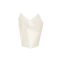 Caissette de cuisson forme tulipe en papier blanc siliconé  30mm  H80mm
