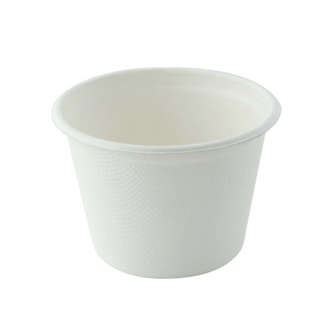 Pot à dessert blanc en pulpe de canne à sucre  H53mm 133ml