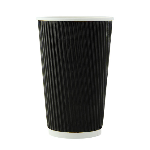 Gobelet rippley noir sans plastique 460ml 90mm  H138mm
