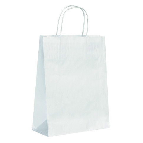 Sac cabas papier blanc poignées ficelles    H290mm