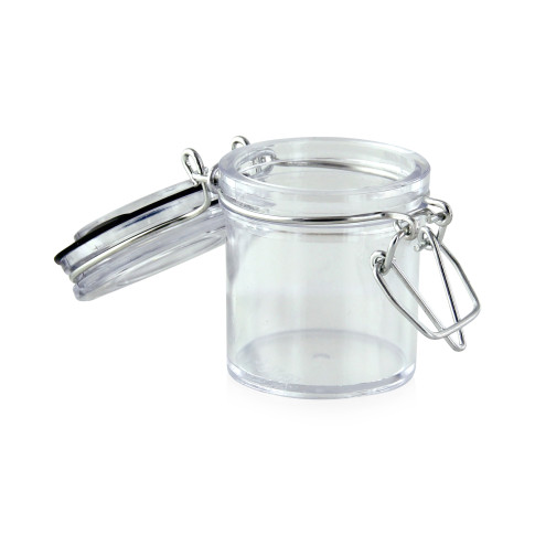 Bocal plastique PS transparent rond - 300ml 106mm  H60mm