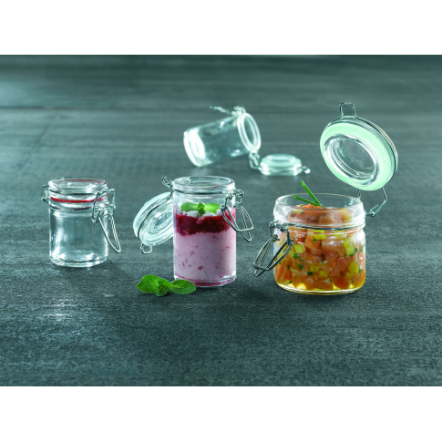 Bocal plastique PS transparent rond - 300ml 106mm  H60mm