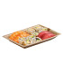 Assiette rectangulaire angles droits en palmier  240x160mm H30mm