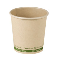 Gobelet blanc en carton fibre de bambou sans plastique, Waterbased 460ml 90mm  H62mm