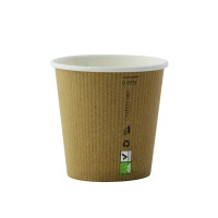 Gobelet blanc en carton fibre de bambou sans plastique, Waterbased 460ml 90mm  H60mm