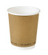Gobelet en carton brun à double paroi sans matière plastique, Waterbased 230ml 80mm  H92mm