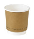 Gobelet en carton brun à double paroi sans matière plastique, Waterbased 120ml 62mm  H62mm