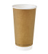 Gobelet en carton brun à double paroi sans matière plastique, Waterbased 460ml 90mm  H161mm