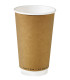 Gobelet en carton brun à double paroi sans matière plastique, Waterbased 460ml 90mm  H136mm