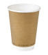 Gobelet en carton brun à double paroi sans matière plastique, Waterbased 350ml 90mm  H110mm
