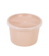 Bol  pp beige avec couvercle transparent  600ml 226x154mm H54mm