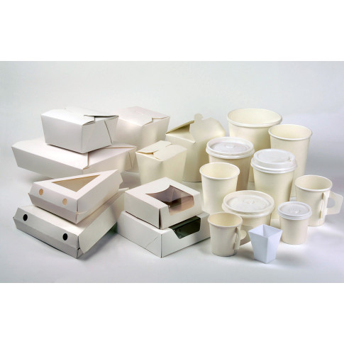 Boîte repas carton blanc 750ml  H65mm