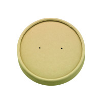 Couvercle plat brun en carton fibre de bambou sans matière plastique, Waterbased  dia185mm H16mm