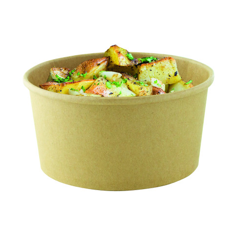 Saladier rond Buckaty en carton kraft brun 750ml dia150mm H60mm