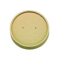 Couvercle plat brun en carton kraft sans matière plastique, Waterbaseddia150mm H16mm