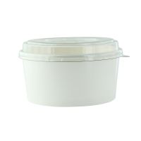 Saladier rond Blanc "Buckaty" et couvercle PET750ml 145mmH60mm