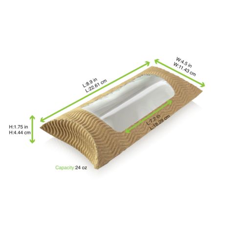 Etui carton ondulé avec fenêtre rectangulaire pour sandwich H40mm