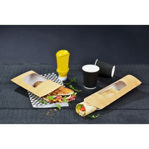 Etui carton ondulé avec fenêtre rectangulaire pour sandwich H40mm