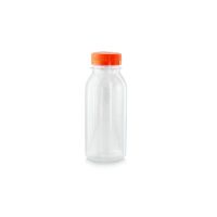 Bouteille transparente en plastique PET avec bouchon orange 250mlH150mm