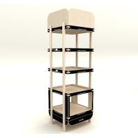 Display en bois - 4 étagères470x470mm H1 690mm