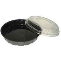 Saladier plastique PS rond noir 600ml 210mmH75mm